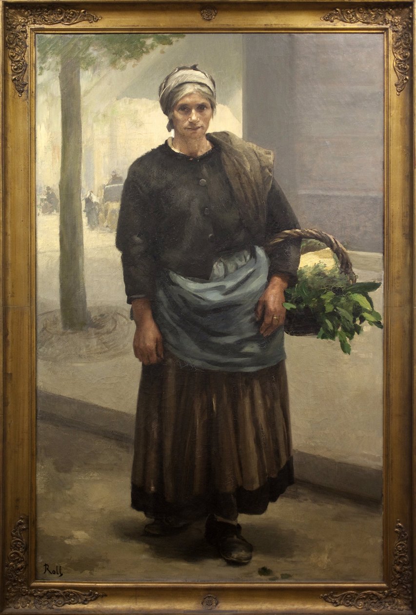 Marianne Offrey, grøn skrigende. Maleri af Alfred Roll (1846-1919), olie på lærred, før 1885. Museum of Fine Arts i Pau. af Alfred Roll