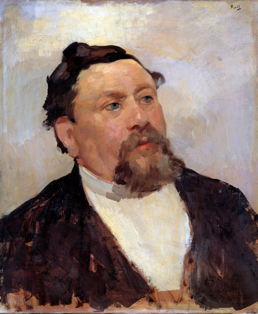 Portræt af Armand Fallieres (1841-1931) Republikkens præsident daværende minister for offentlig undervisning Maleri af Alfred Philippe Roll (1846-1919) 1800-tallet søn. 0,56x0,46m af Alfred Roll