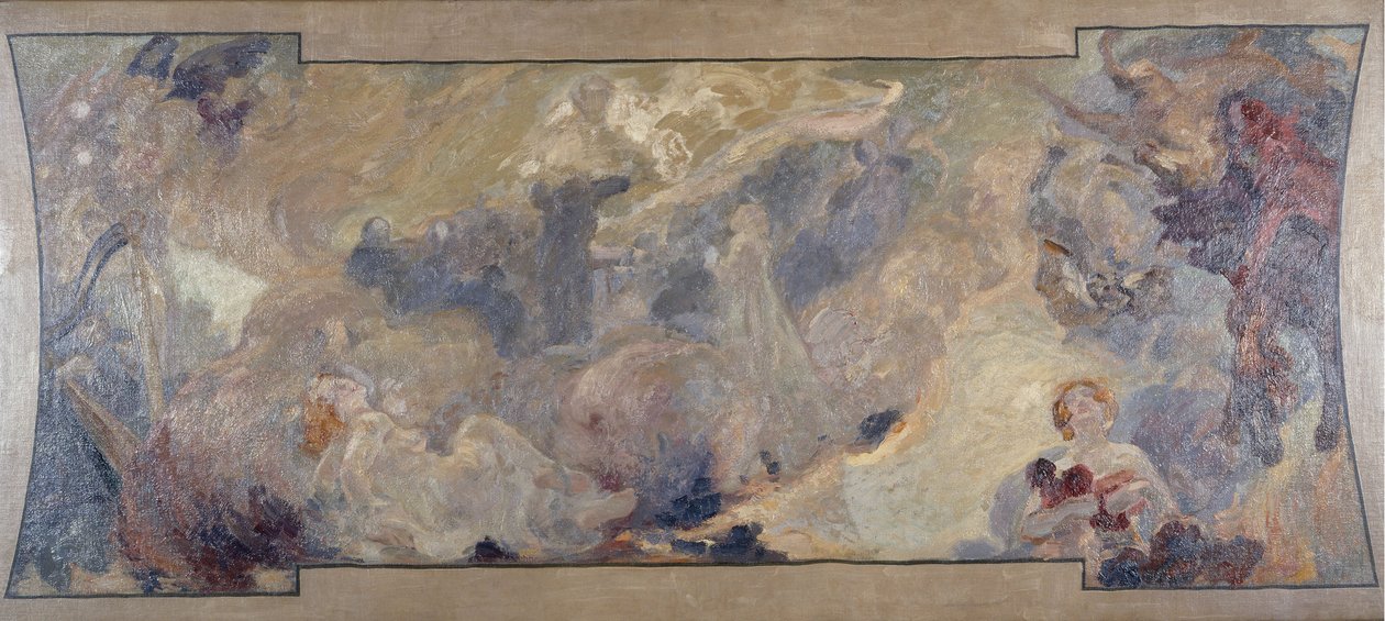 Skitse til Petit Palais, galerie sud: La musique fantastique, mellem 1906 og 1917 (lærred, olie) af Alfred Roll