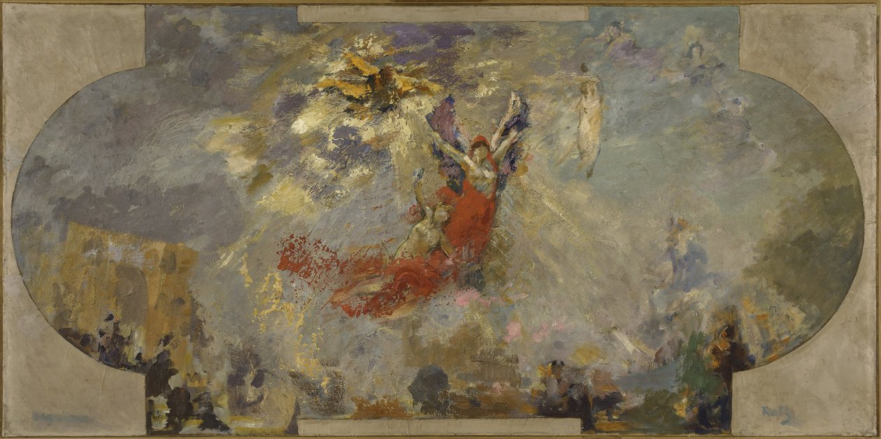 Skitse til Petit Palais, sydlige galleri: Apotheosis (centralt loft), mellem 1906 og 1913 (olie på lærred på træ) af Alfred Roll