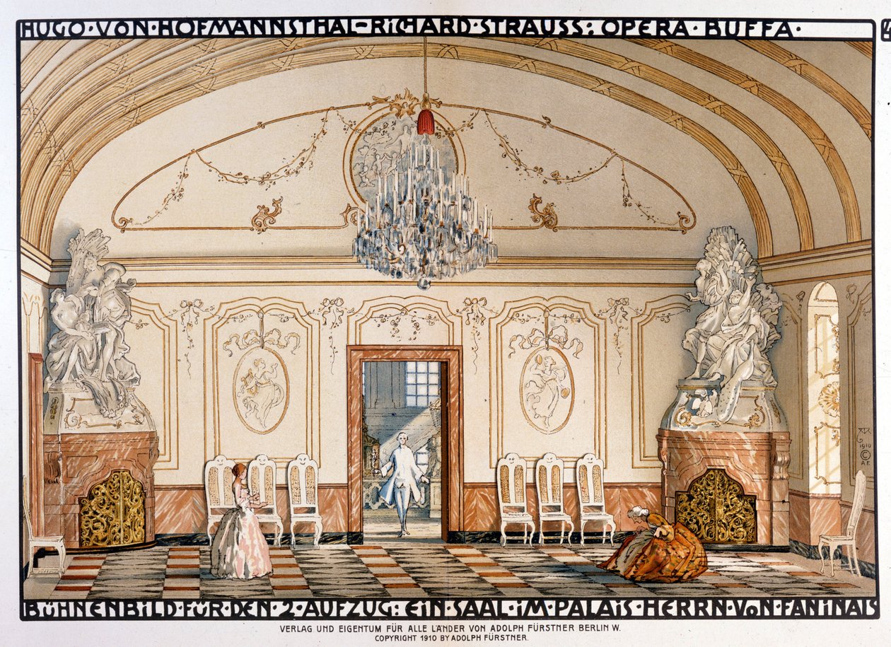 Richard Strauss: Der Rosenkavaliert (The Rosenkavalier) Scenografi af Roller. 2. akt af Alfred Roller