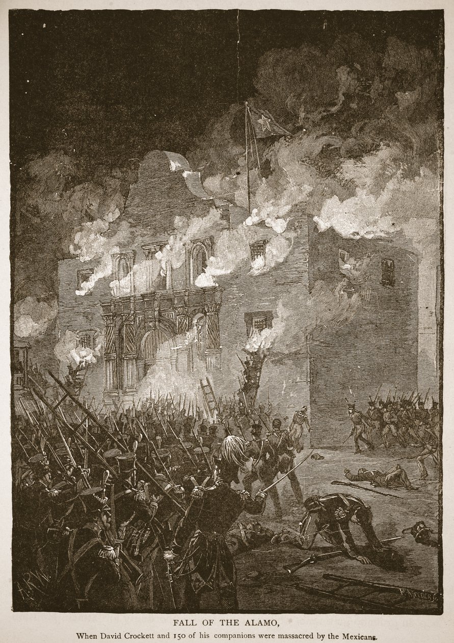 Fall of the Alamo, fra en bogpub. 1896 (gravering) af Alfred Rudolph (after) Waud