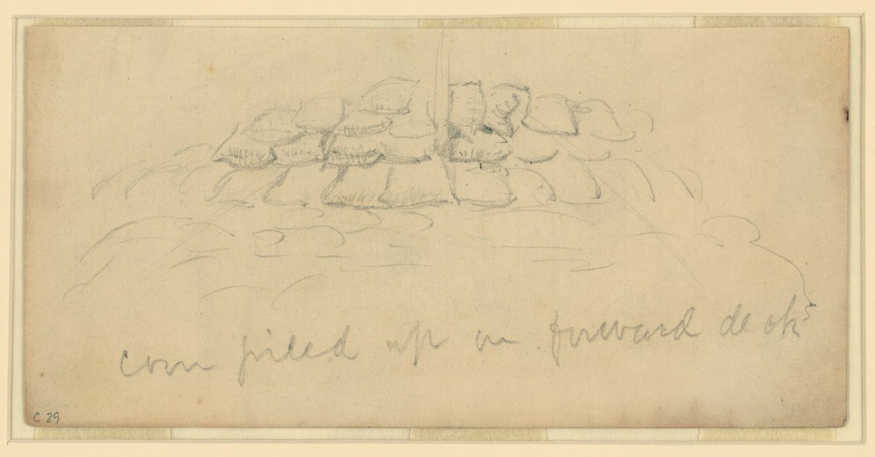 Majs stablet op på fremdæk af Alfred Rudolph Waud