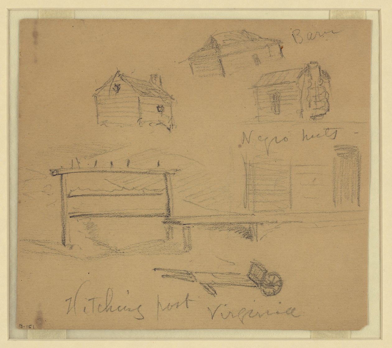 Hitching post, Virginia af Alfred Rudolph Waud