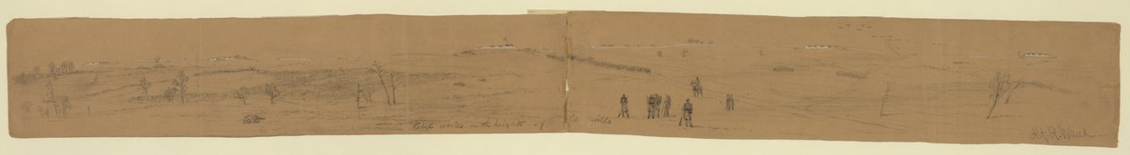 Rebel arbejder på højderne i Centerville af Alfred Rudolph Waud