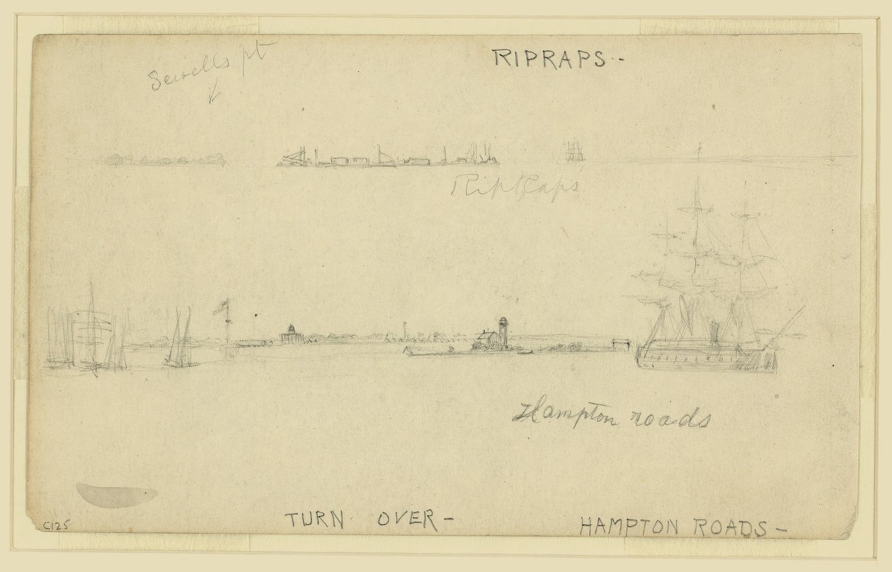 Ripraps. (og) Hampton Roads af Alfred Rudolph Waud