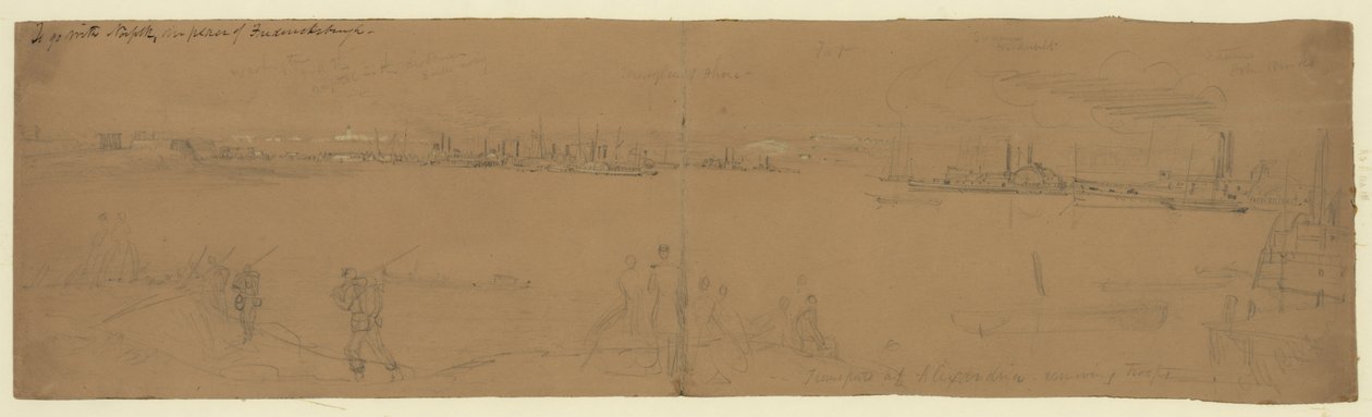 Transport i Alexandria fjerner tropper af Alfred Rudolph Waud