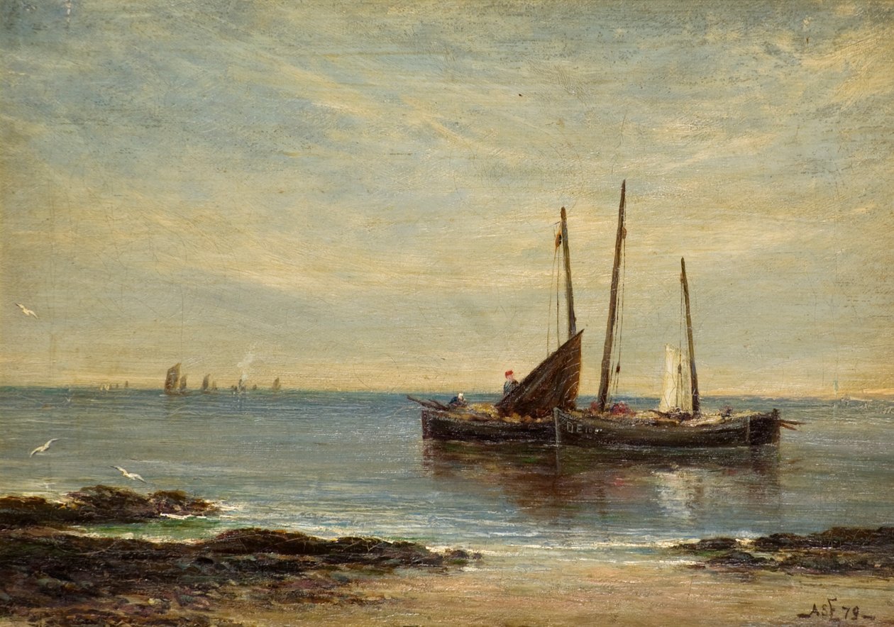 Fiskerbåde ved mundingen af Tay af Alfred Sanderson Edward