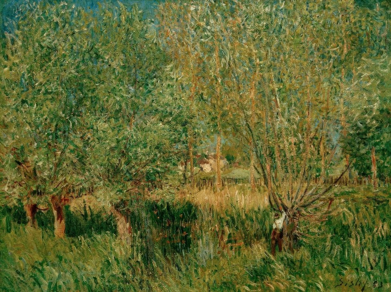 A.Sisley, græsgange på bredden af ​​Orvanne af Alfred Sisley