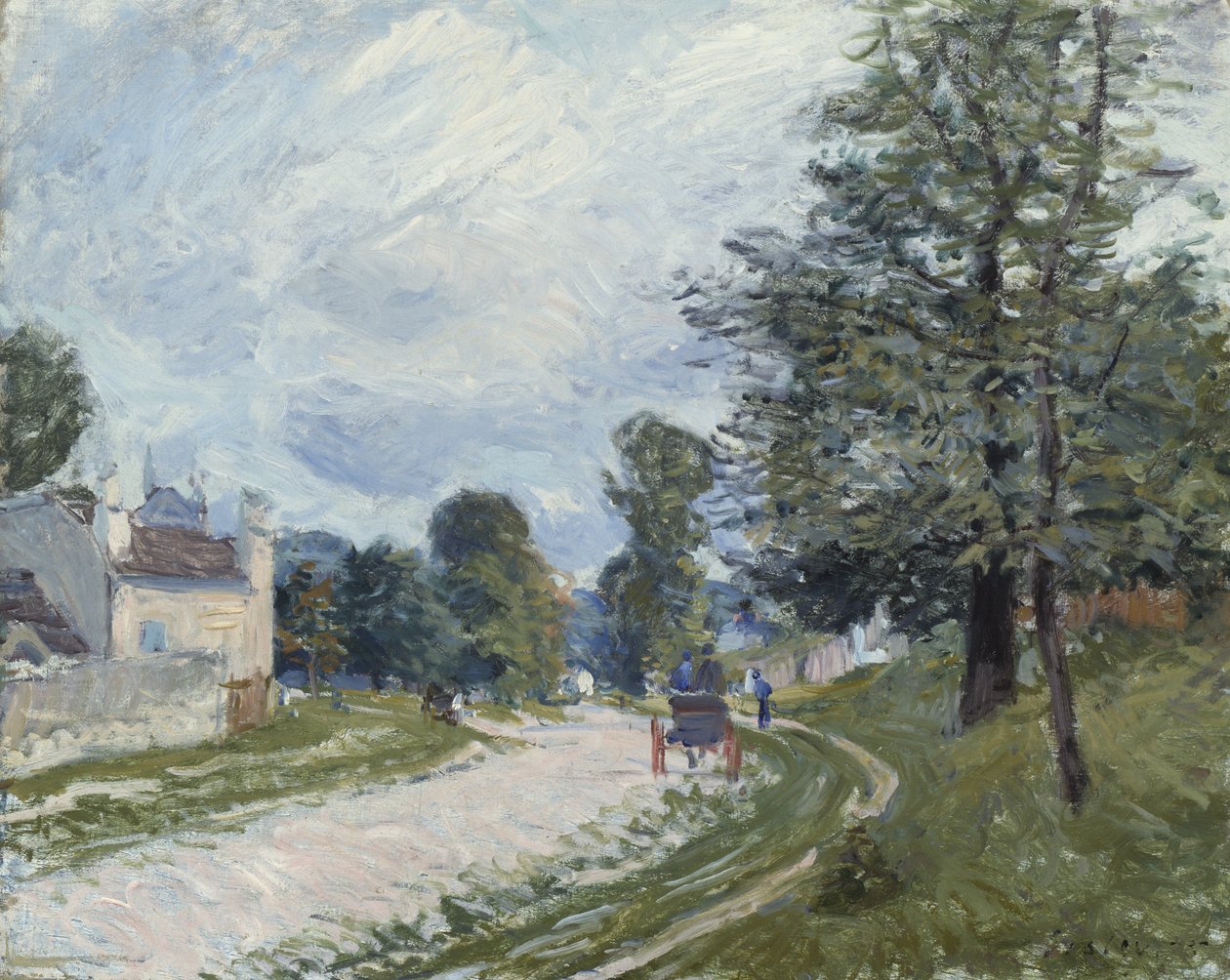 Et sving på vejen, 1873 af Alfred Sisley