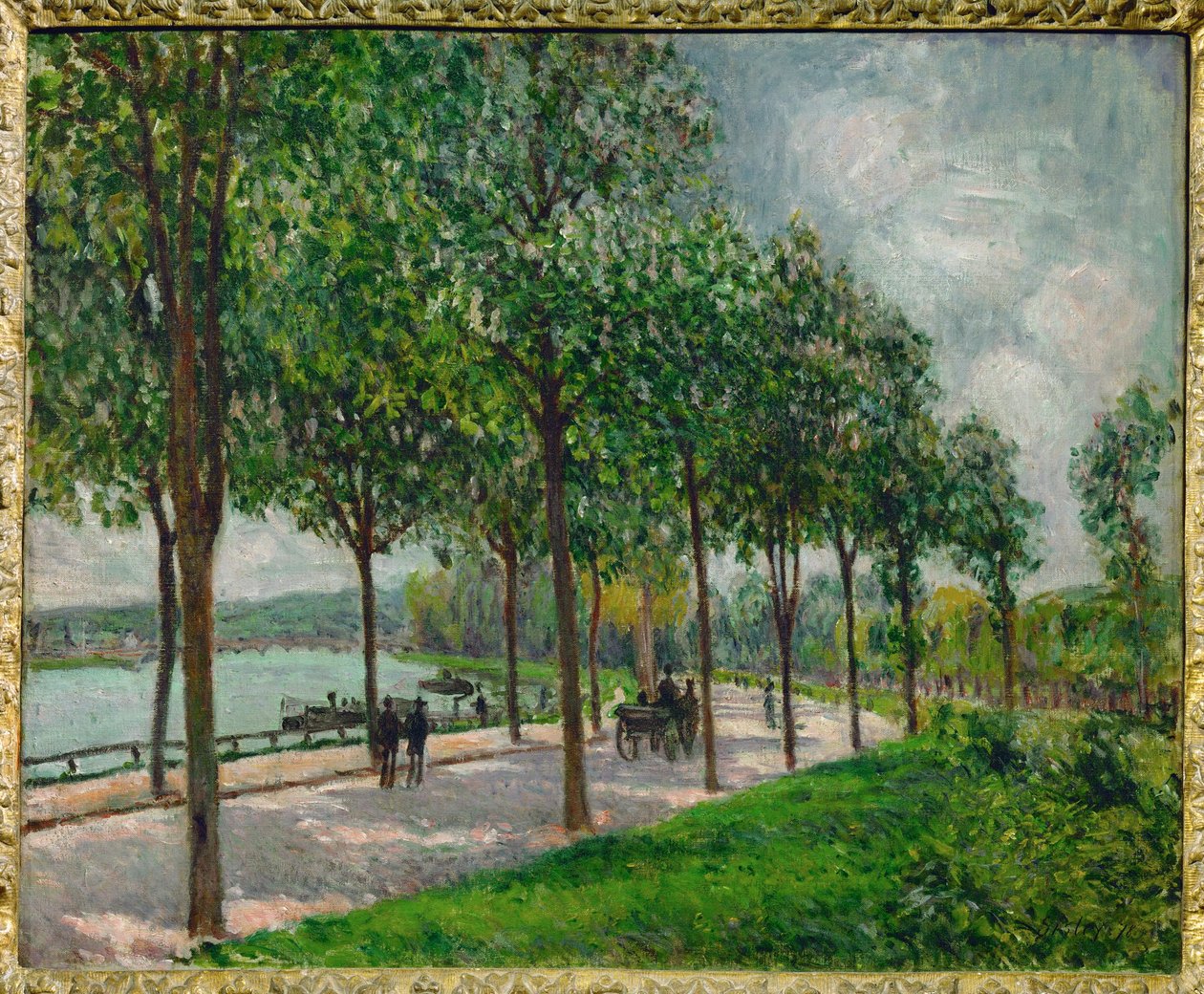 Allee des marroniers af Alfred Sisley