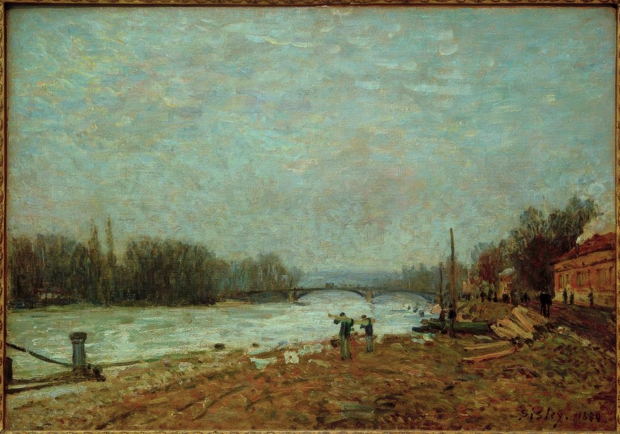 Efter debaklet, Seinen ved Suresnes-broen af Alfred Sisley
