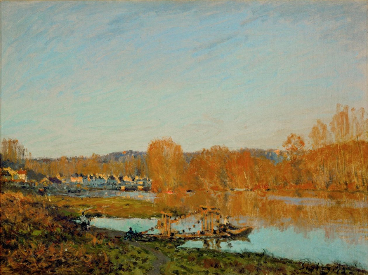 Efterår: Seinens bredder nær Bougival af Alfred Sisley