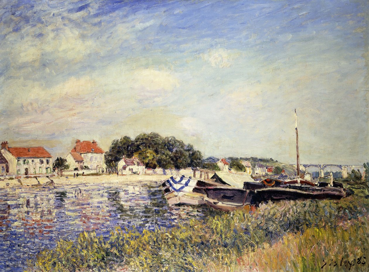 Banks of the Loing ved Saint-Mammes; Bords du Loing a Saint-Mammes, 1885 af Alfred Sisley