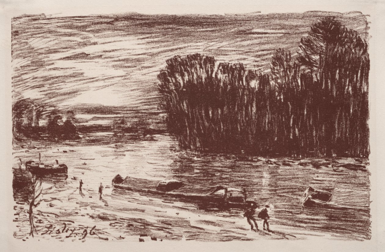 Banks of the Loing, nær Saint-Mammès, 1896. af Alfred Sisley