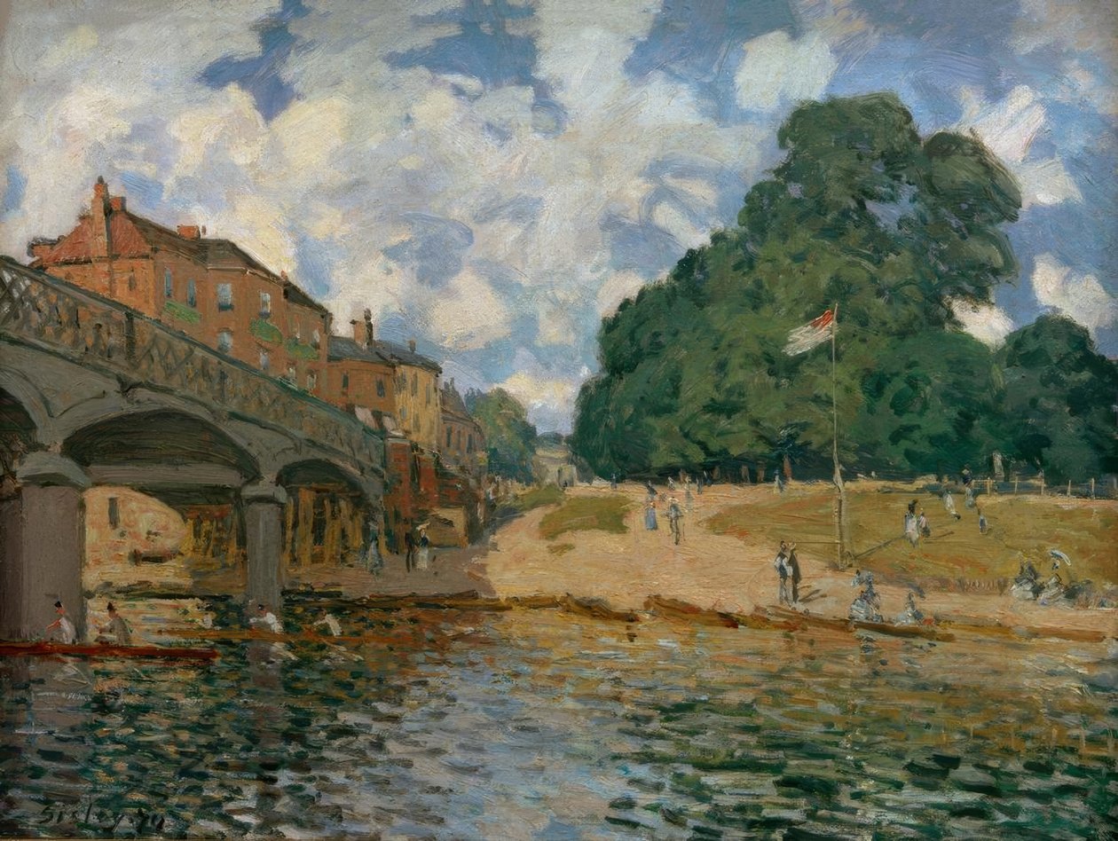Bridge ved Hampton Court af Alfred Sisley