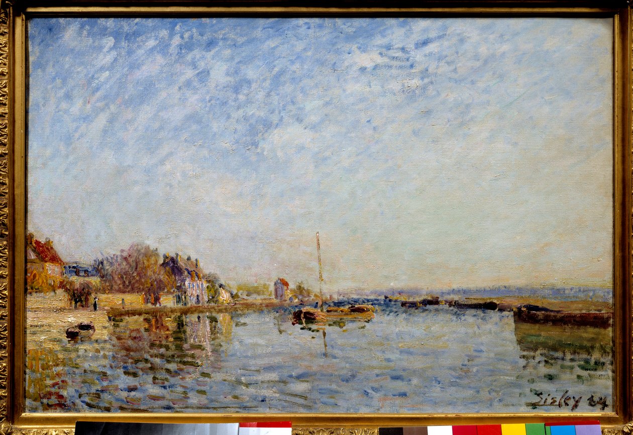 Canal du Loing Painting by Alfred Sisleydani af Alfred Sisley