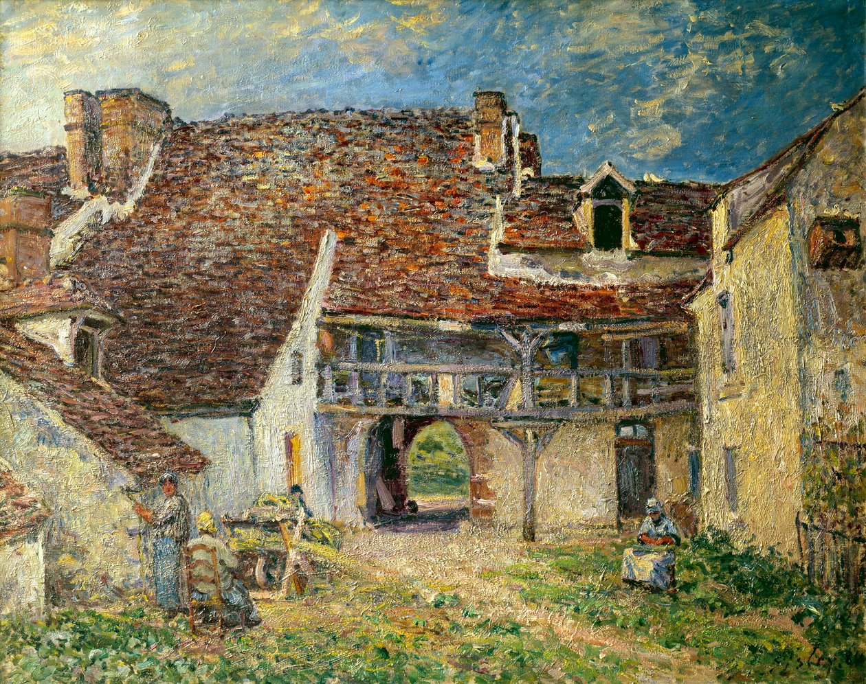 Farm Court i Saint Mammes Maleri af Alfred Sisley (1839-1899) 1884 Søn. 0,73x0,93 m Paris, musee d