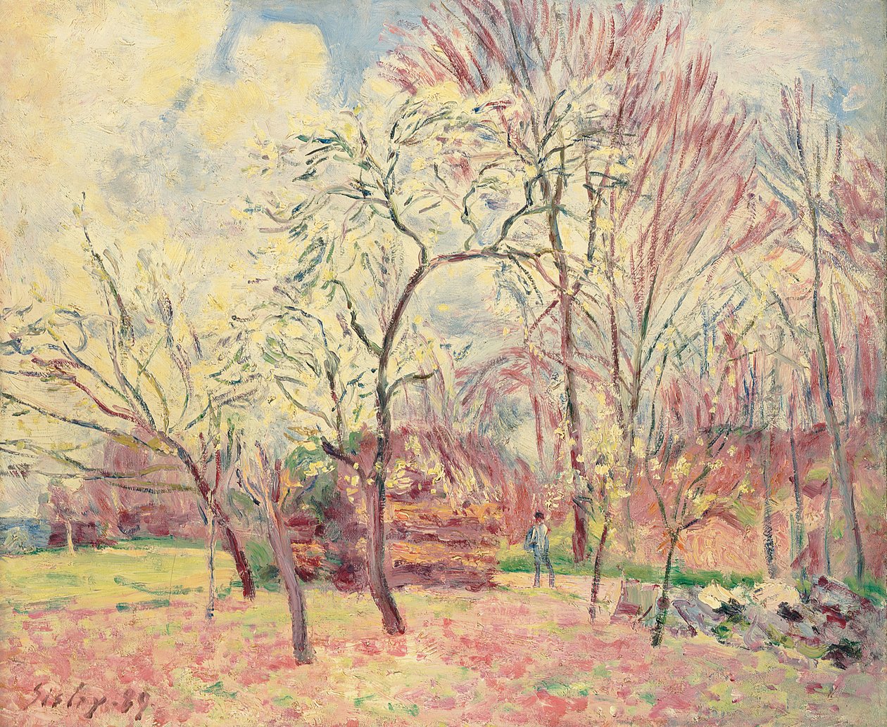 Første forårsdag i Moret, 1889 af Alfred Sisley