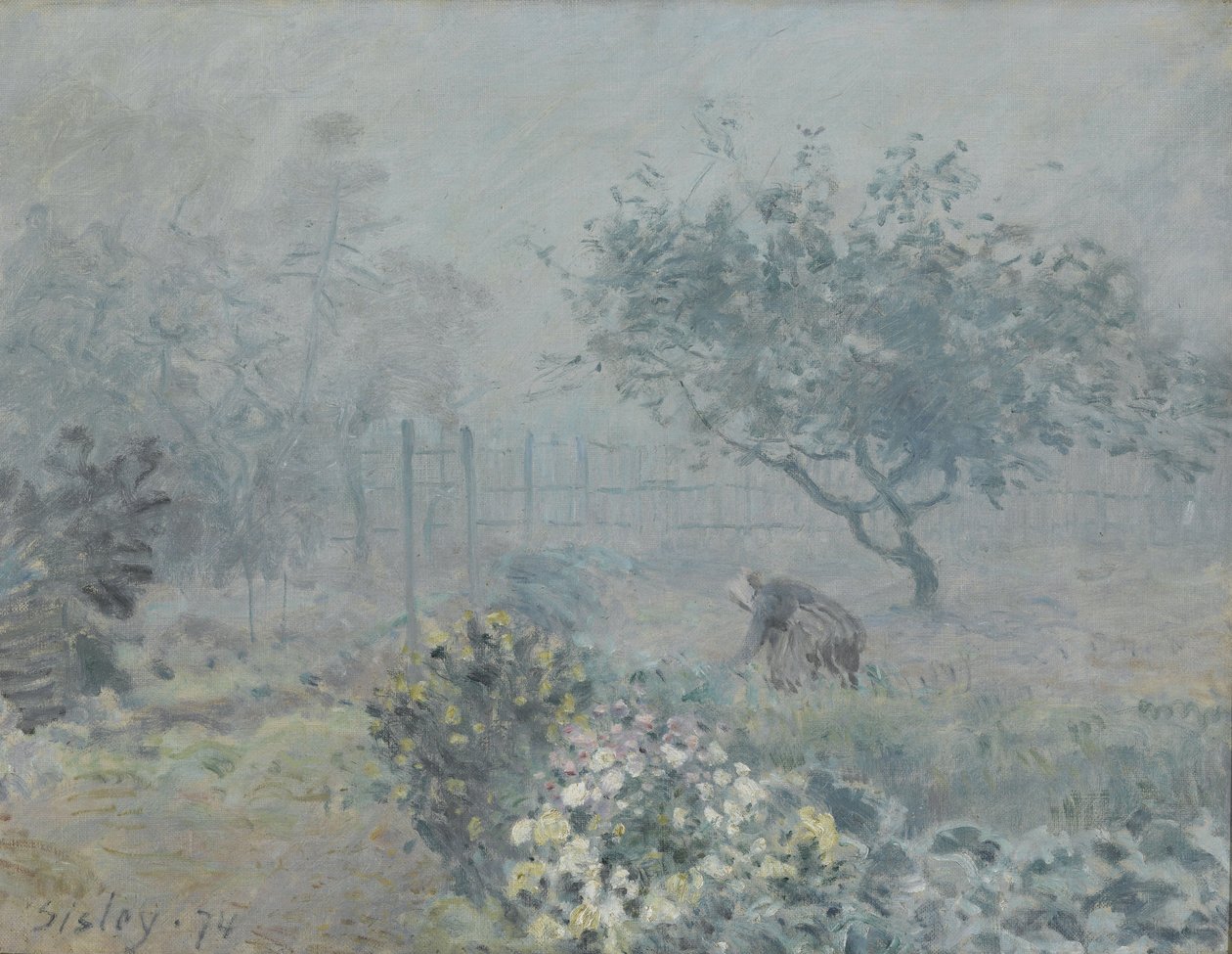 Tåge, Naboer, 1874 af Alfred Sisley