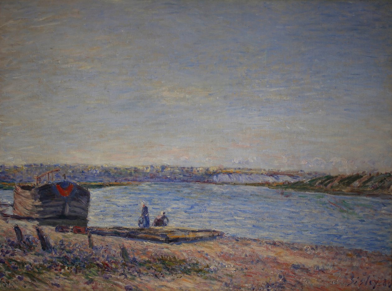 Fransk: Les Côteaux de Veneux, set fra Saint Mammès af Alfred Sisley