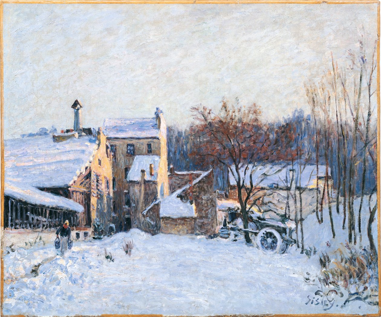 Fransk: Une cour à Chaville af Alfred Sisley