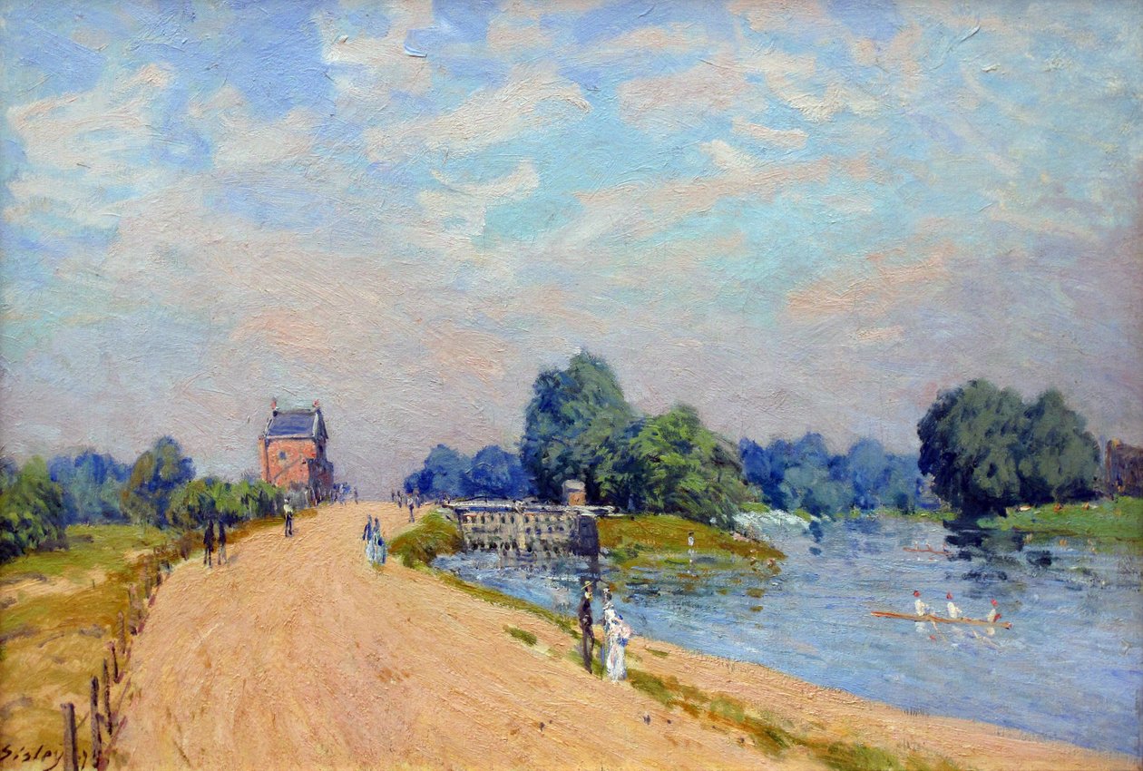 Hampton Court Road af Alfred Sisley