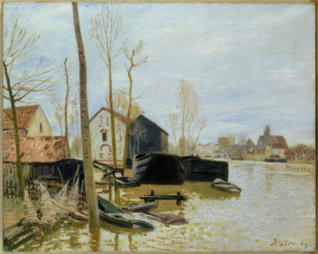 Oversvømmelse i Moret-sur-Loing af Alfred Sisley
