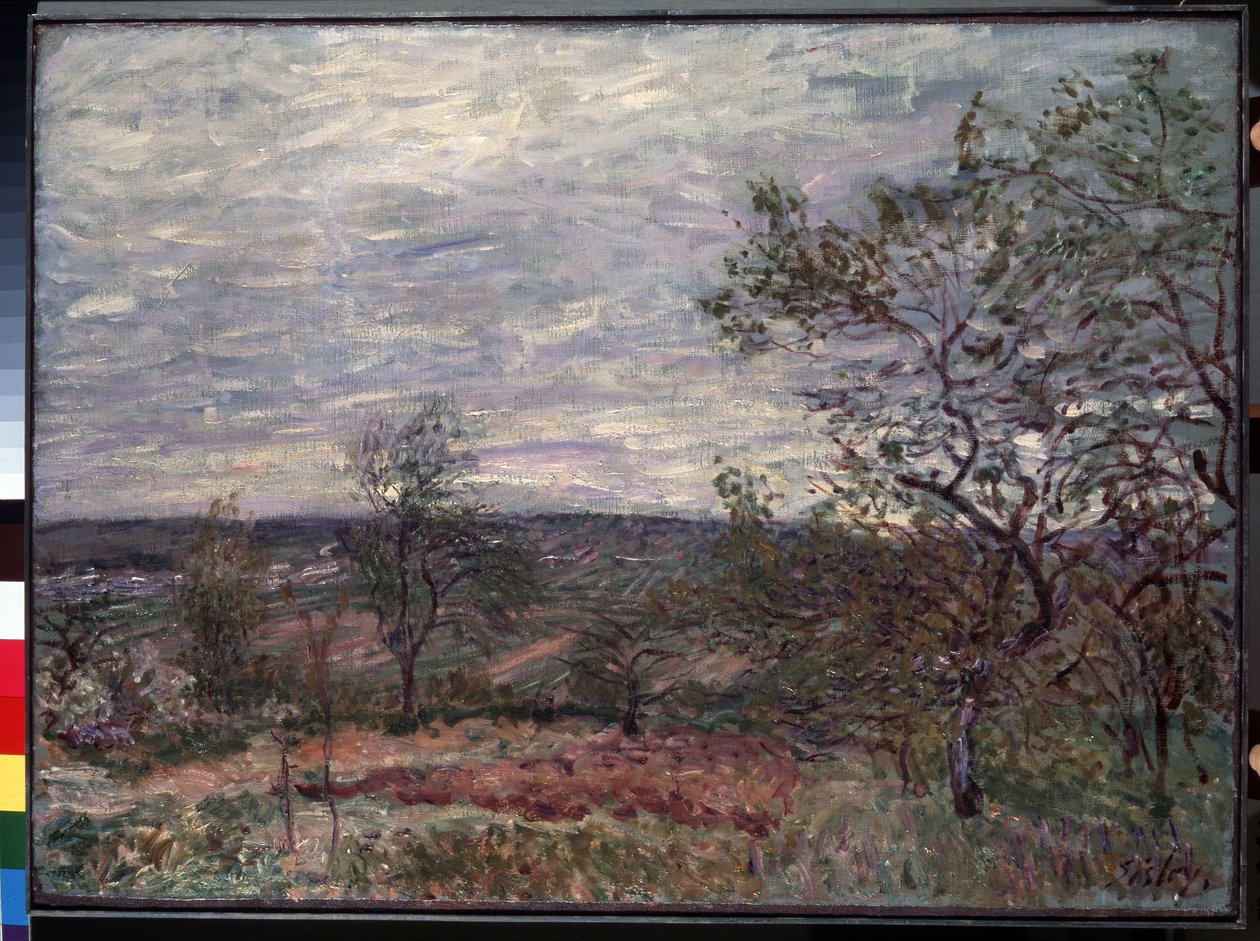 ""Journee de vent a Veneux"" (Blæsende dag i Veneux) Maleri af Alfred Sisley (1839-1899) 1882 (Impressionisme) Eremitagemuseet, Sankt Petersborg (Saint-Petersburg) af Alfred Sisley