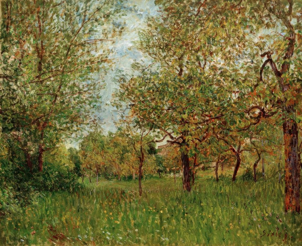 Lille eng i By af Alfred Sisley