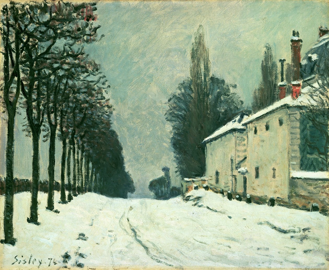 Route de Louveciennes, vinter, 1874 af Alfred Sisley