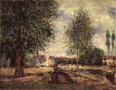 Landskab ved Moret-sur-Loing af Alfred Sisley