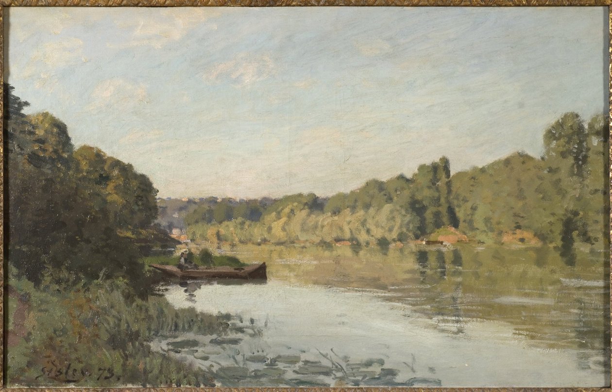 Landskab fra Bougival af Alfred Sisley