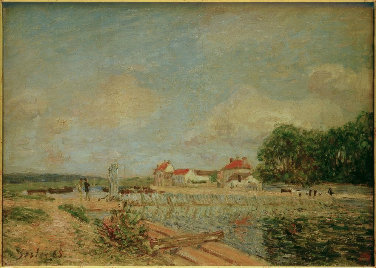 Loing-dæmningen i Saint-Mammès af Alfred Sisley