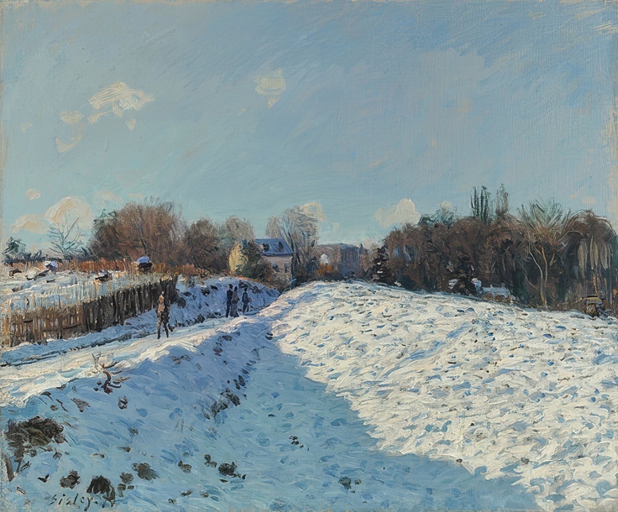 Louveciennes im Schnee (Effekt af sne i Louveciennes). 1874 af Alfred Sisley