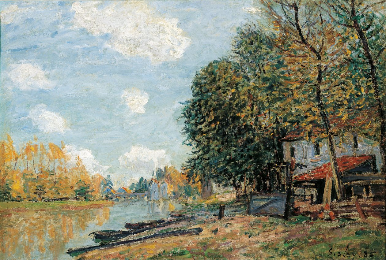Moret: Loing-flodens bredder, 1877 af Alfred Sisley