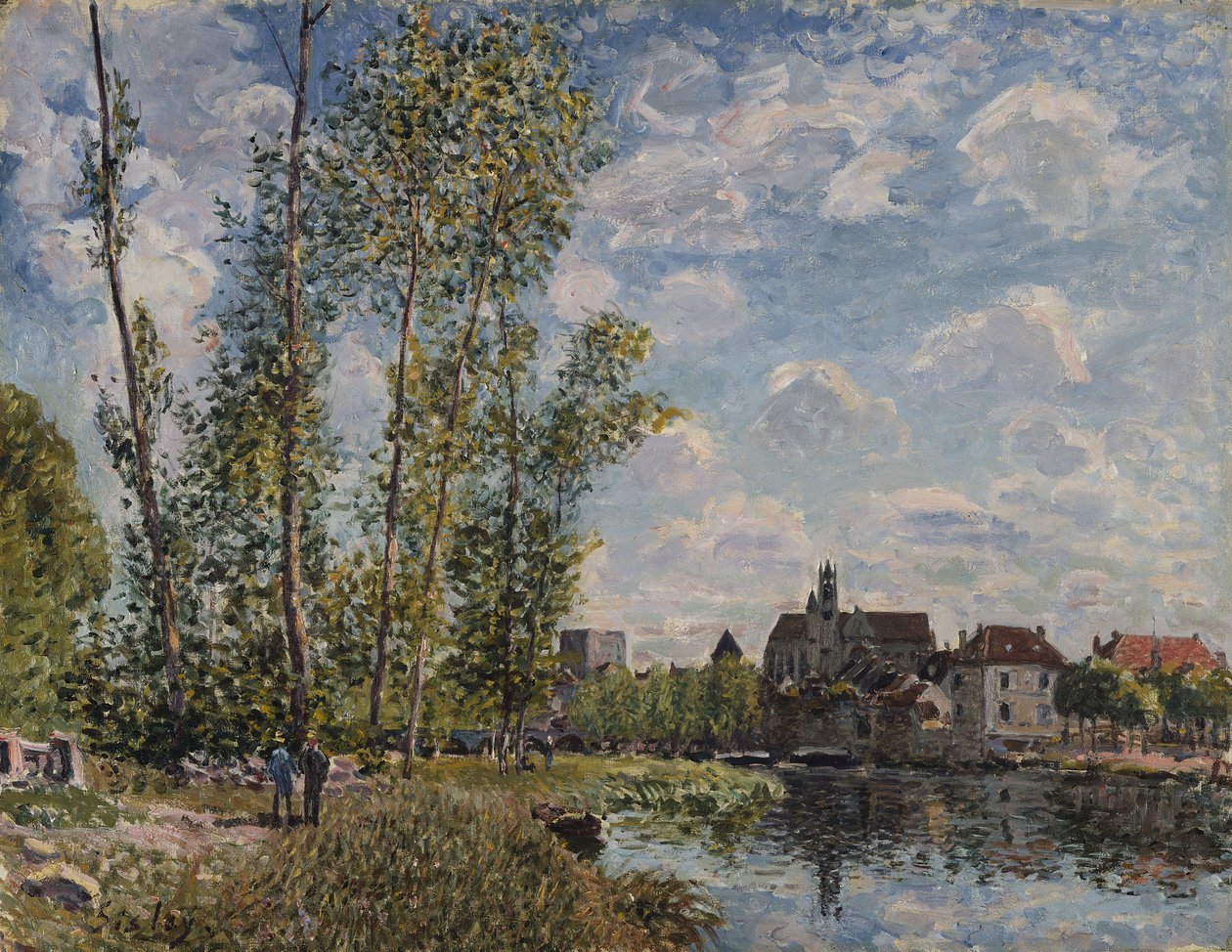 Moret, Udsigt over Loing, eftermiddag i maj af Alfred Sisley