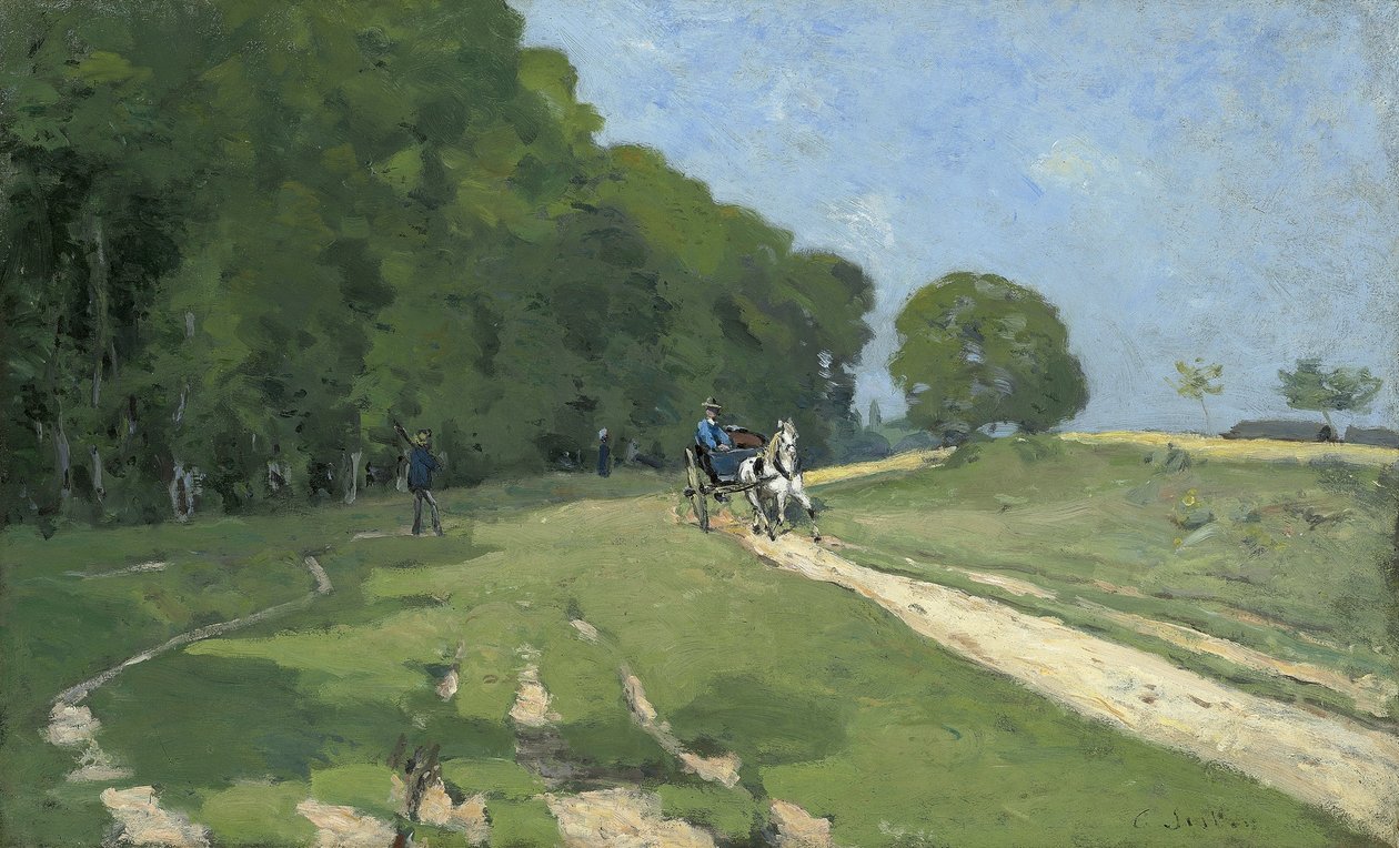 Sti nær Parc de Courances; Sti nær Courances Park, 1868 af Alfred Sisley