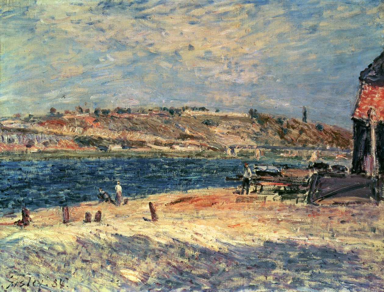 Flodbredder ved Saint-Mammes af Alfred Sisley