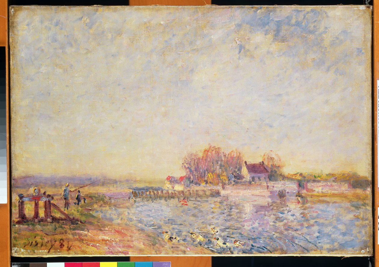 Flodscene med ænder, 1881 af Alfred Sisley