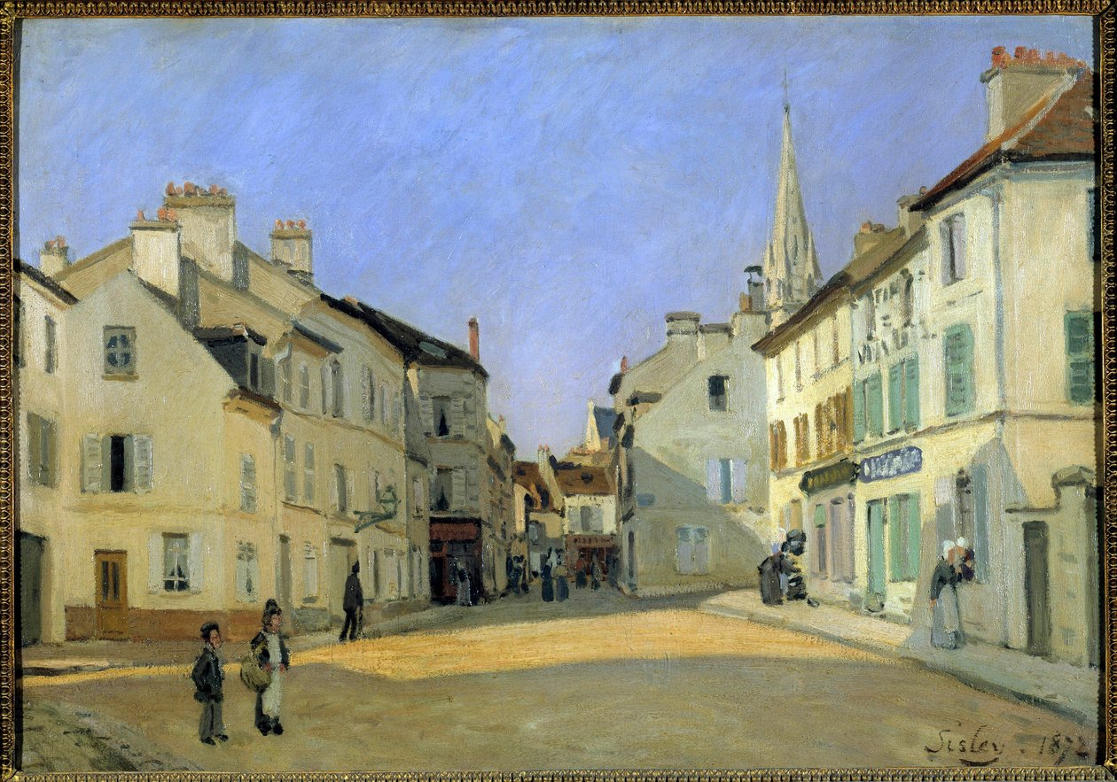 Rue de la Chaussée i Argenteuil eller Place in Argenteuil Maleri af Alfred Sisley (1839-1899). 1872. Størrelse 0,46x0,66 m. Paris, Musee d