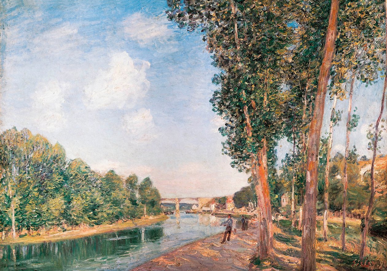 "Saint-Mammès. June Sunshine" Maleri af Alfred Sisley (1839-1899) af Alfred Sisley