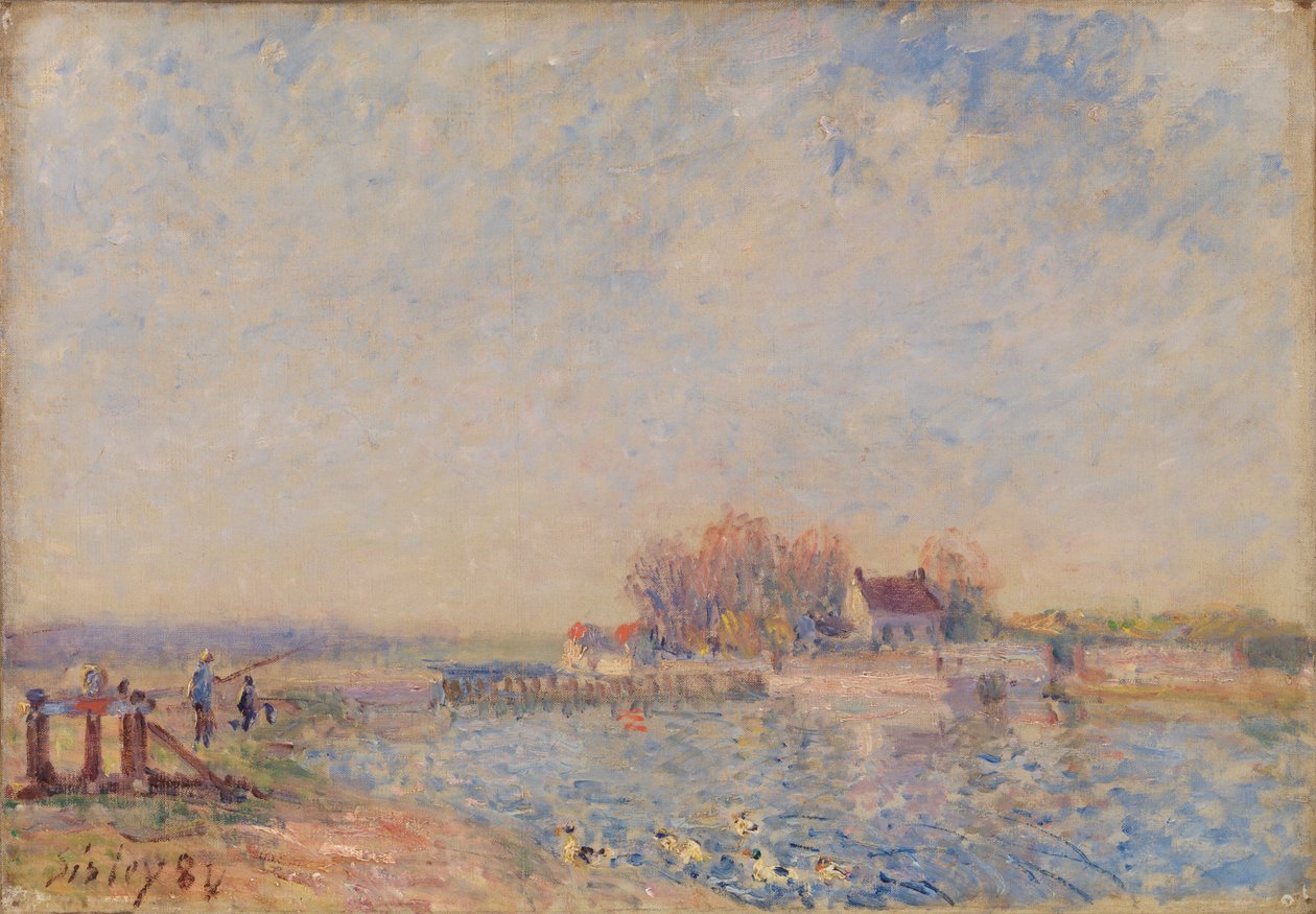 Saint Mammes-Loing Canal (Saint Mammes-Loing Canal) af Alfred Sisley