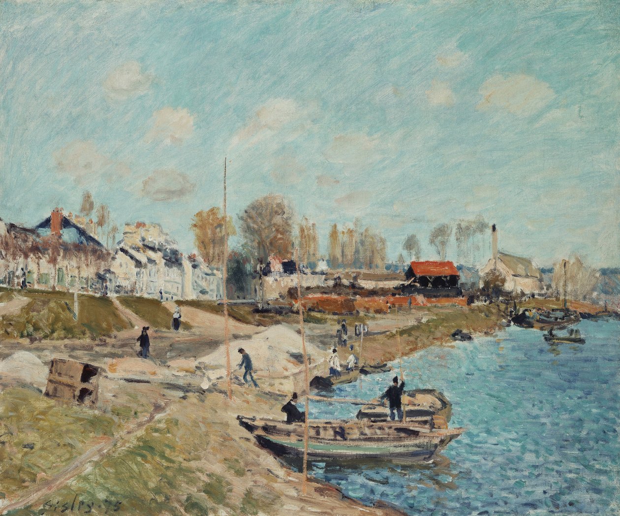 Sand på kajen, 1875 af Alfred Sisley