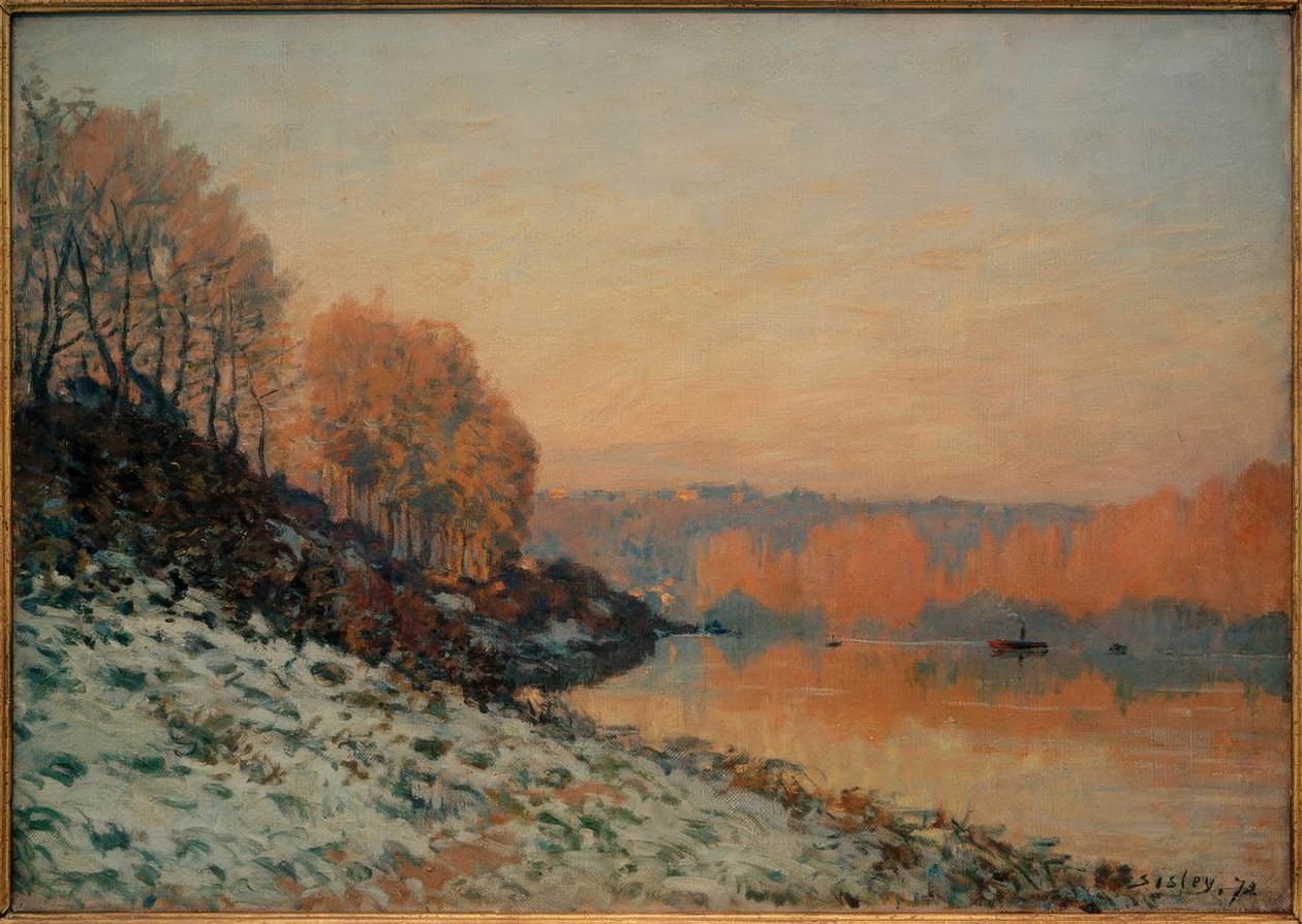 Sne i Port-Marly, hvid frost af Alfred Sisley