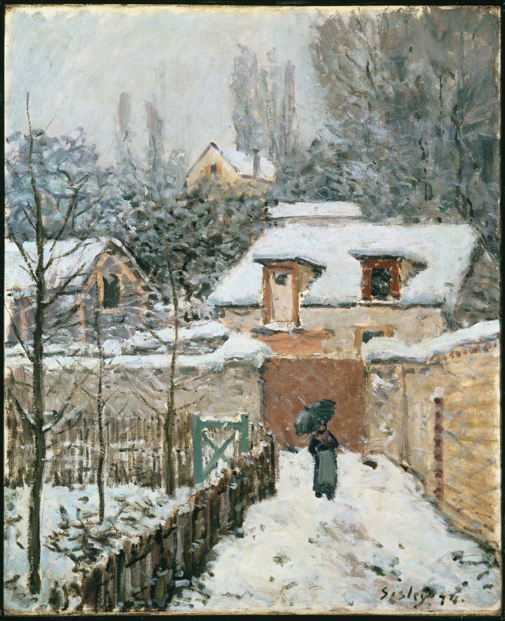 Sne ved Louveciennes af Alfred Sisley