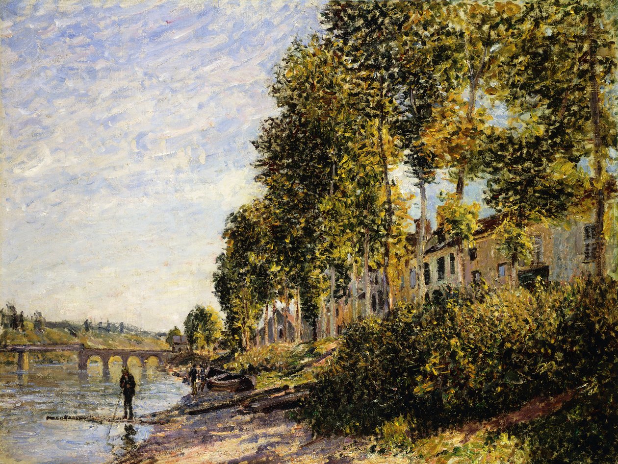 Solrig morgen ved Saint Mammes; Soleil du Matin a Saint-Mammes, 1884 af Alfred Sisley