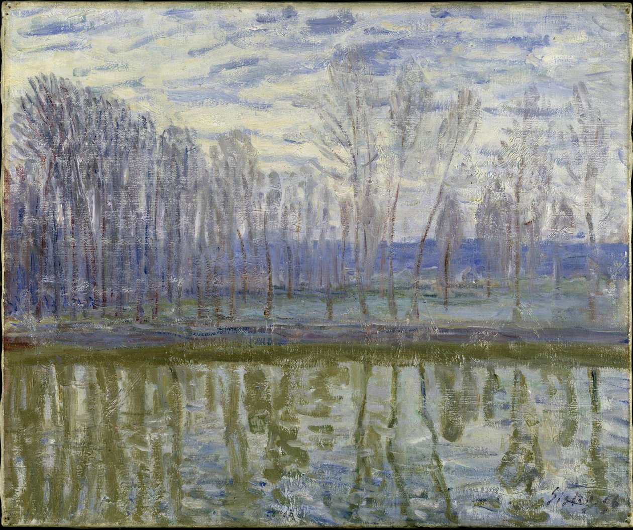Sur les rives du Loing - On the Shores of Loing, af Sisley, Alfred (1839-1899). Olie på lærred af Alfred Sisley