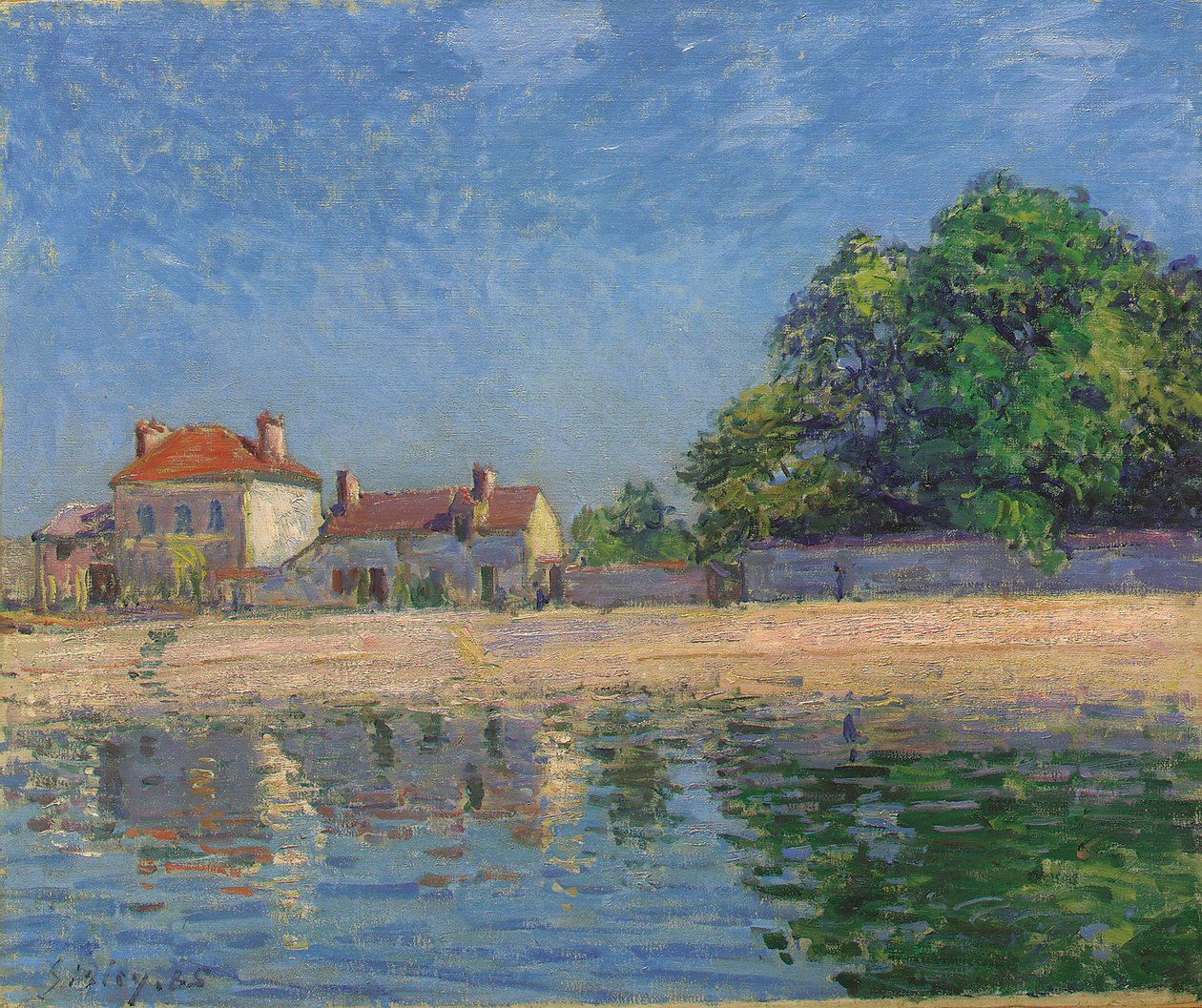 The Banks of the Loing, Saint-Mammes af Alfred Sisley