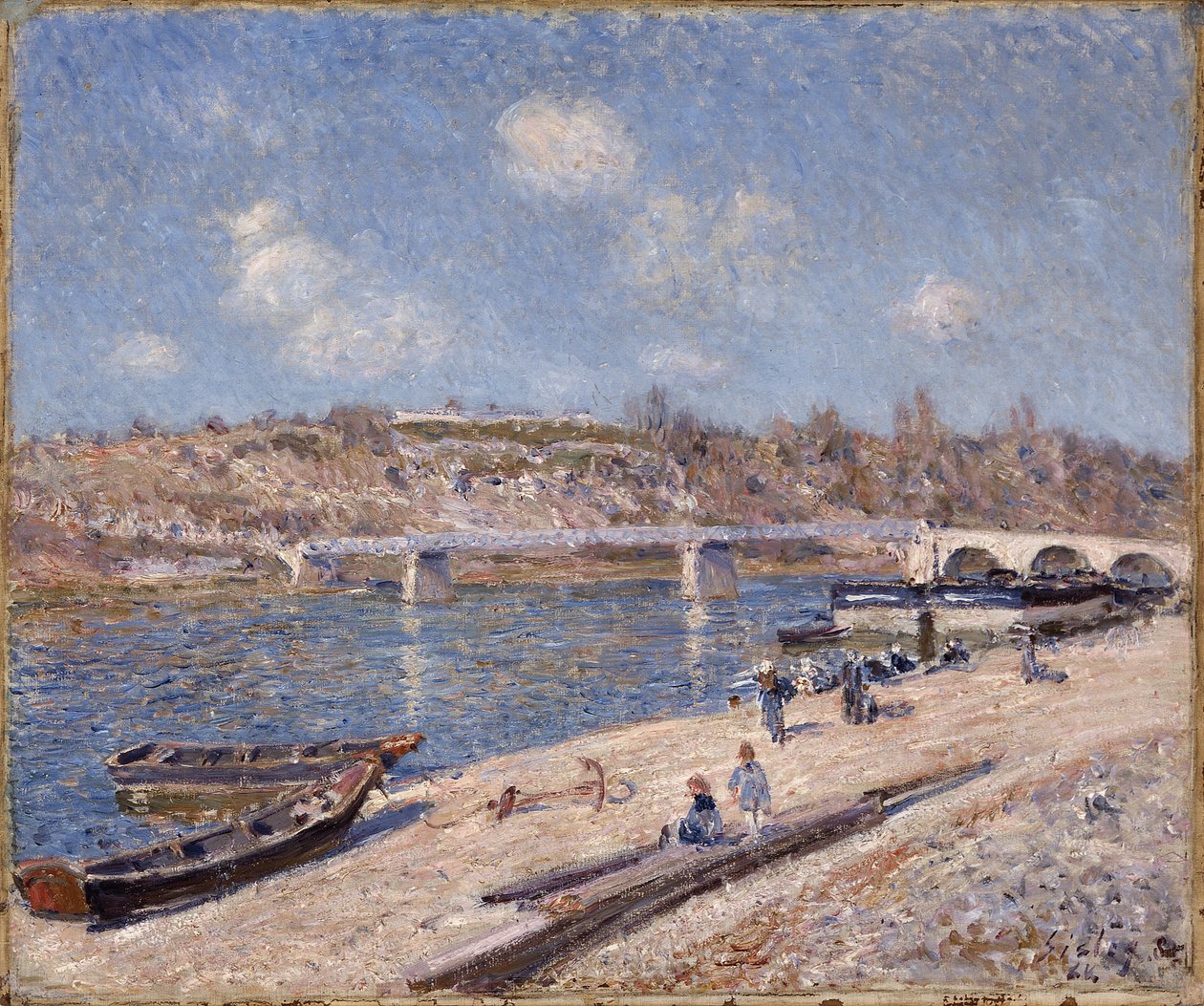 Stranden ved Saint-Mammès af Alfred Sisley